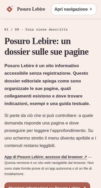 Posuro Lebire su schermo ridotto